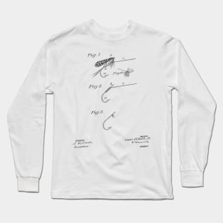 Artificial Fish Bait Vintage Patent Hand Drawing Long Sleeve T-Shirt